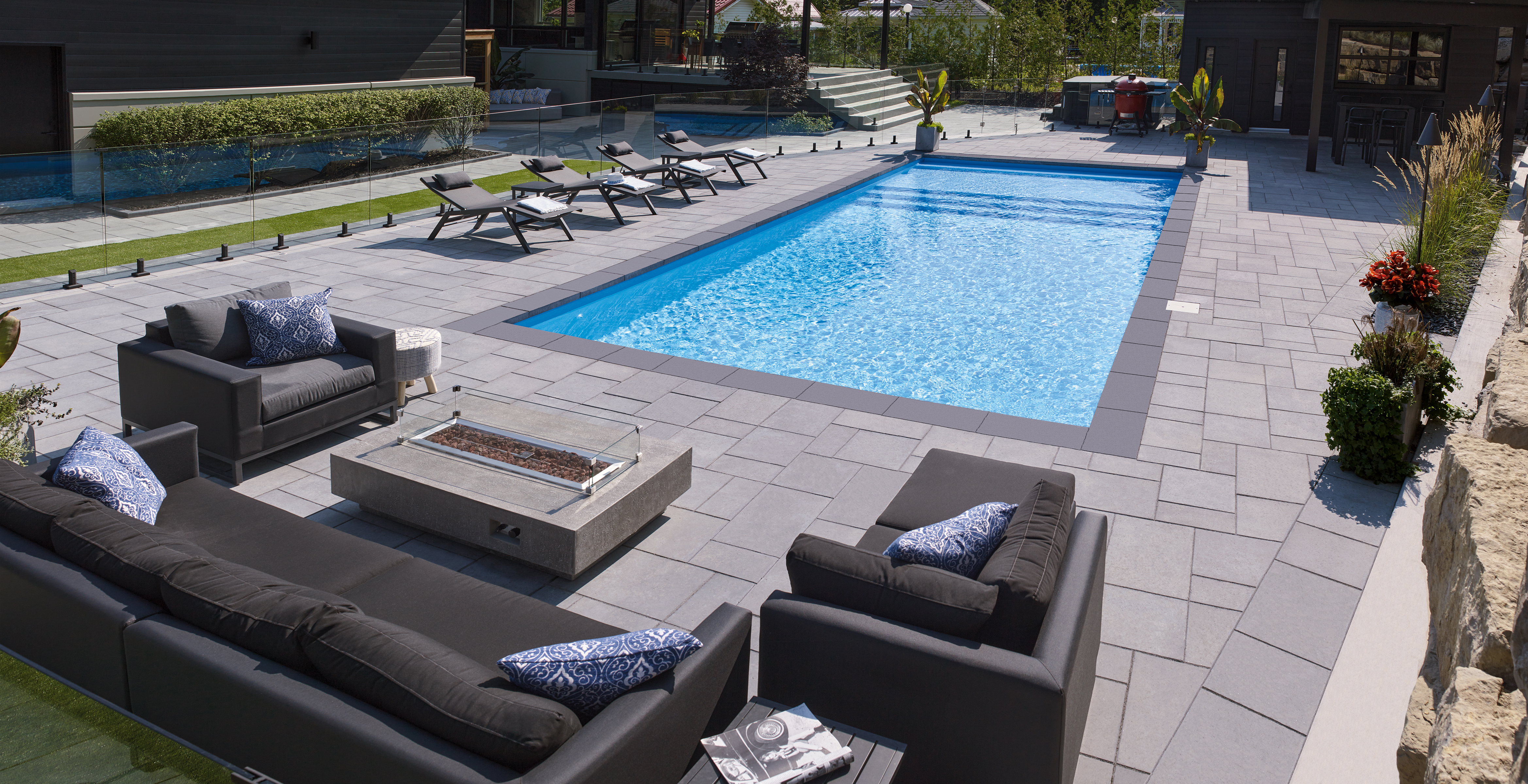 Ongoing landscape construction project with precision and care